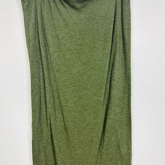 Ann Taylor Dark Green Ruched Long Knit Dress Skirt Size 8 - Picture 7 of 12